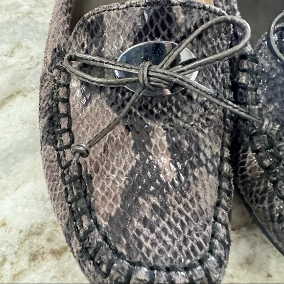Impo Betty Brown Snake Print Leather Embossed Driving Loafer Flats Size 5.5 - Picture 6 of 10